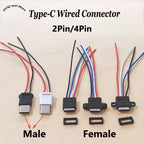 1/2/5PCS Type-C Male 2Pin Wired Connector Power Bank Dedicated 4Pin Waterproof Female Socket With Solder Wire For Electronics