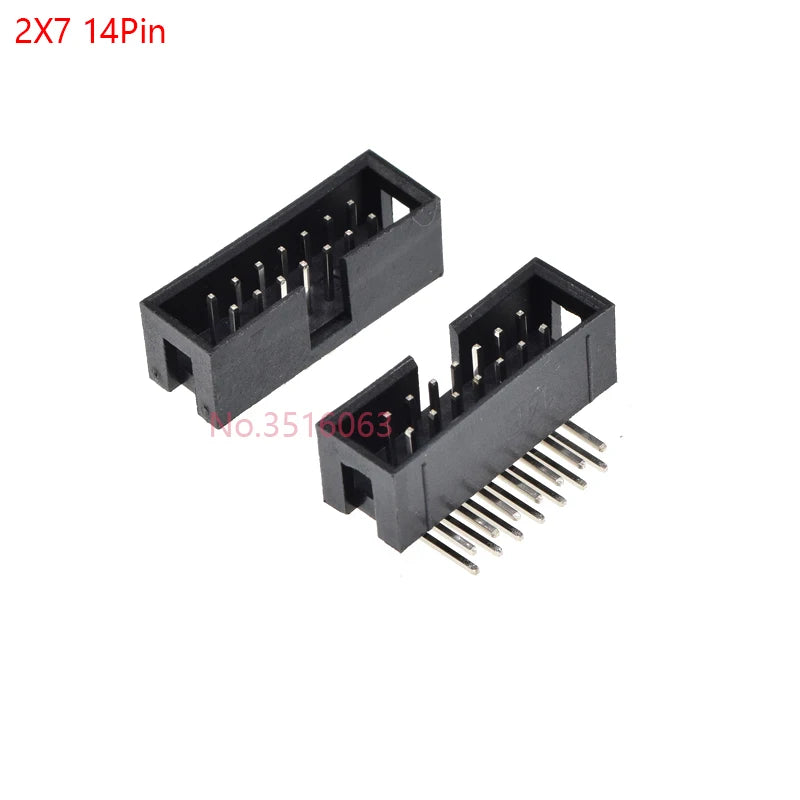5/10Pcs Right Angle 6/10/20/26/34/40 Pin 2.54mm Pitch Male Socket Idc Box Header Pcb Connector Double Row 10p/20p/40p Dc3 Header