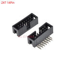 5/10Pcs Right Angle 6/10/20/26/34/40 Pin 2.54mm Pitch Male Socket Idc Box Header Pcb Connector Double Row 10p/20p/40p Dc3 Header