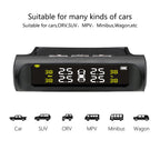 Temperature Warning Fuel Save Tire Pressure Monitoring System Solar TPMS With 4 External Sensors Car Tyre Pressure Monitor