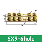1 PCS Multi Specification Brass Ground Strip 5/6/7/8/9/10/12/15/20 Hole Brass Rod Grounding Terminal Ground Bar Terminal Strip