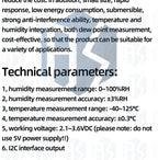 SHT20 Digital Hygrometer  Thermometer Module - 0.3°C Temperature Accuracy, 3% RH Humidity Precision Includes 20cm I2C Interfac