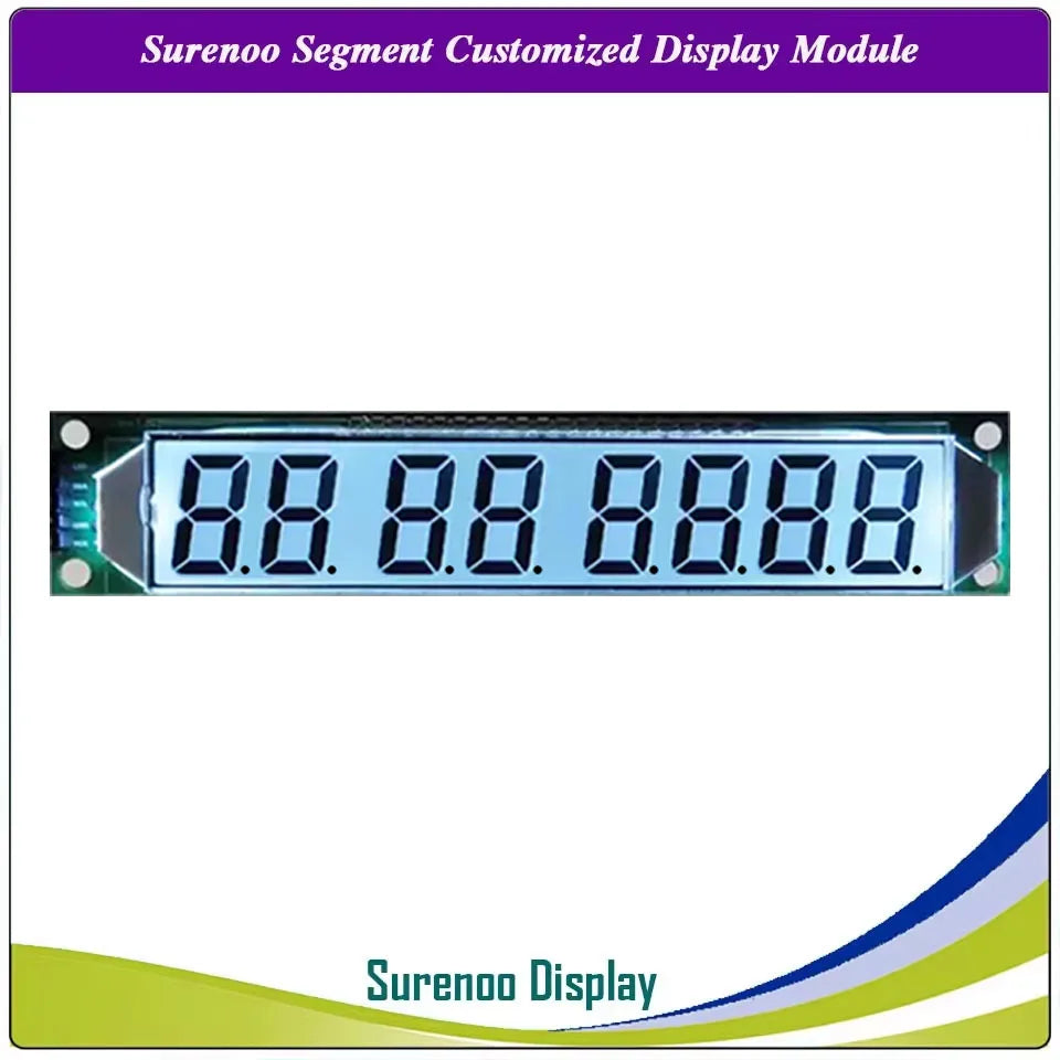 Surenoo 6-Digit "8 8 8.8.8.8" 7 Segment Digital 5V  LCD Module Display Screen Panel build-in HT1621 Controller w/ Backlight