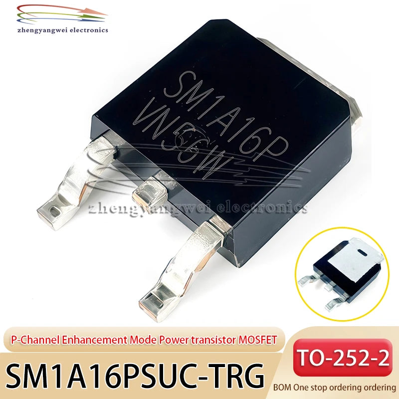 10PCS SM1A16PSUC-TRG TO-252-2 Code SM1A16P SM1A16PSUC P-channel Enhanced Power Transistor MOSFET Field Effect Transistor