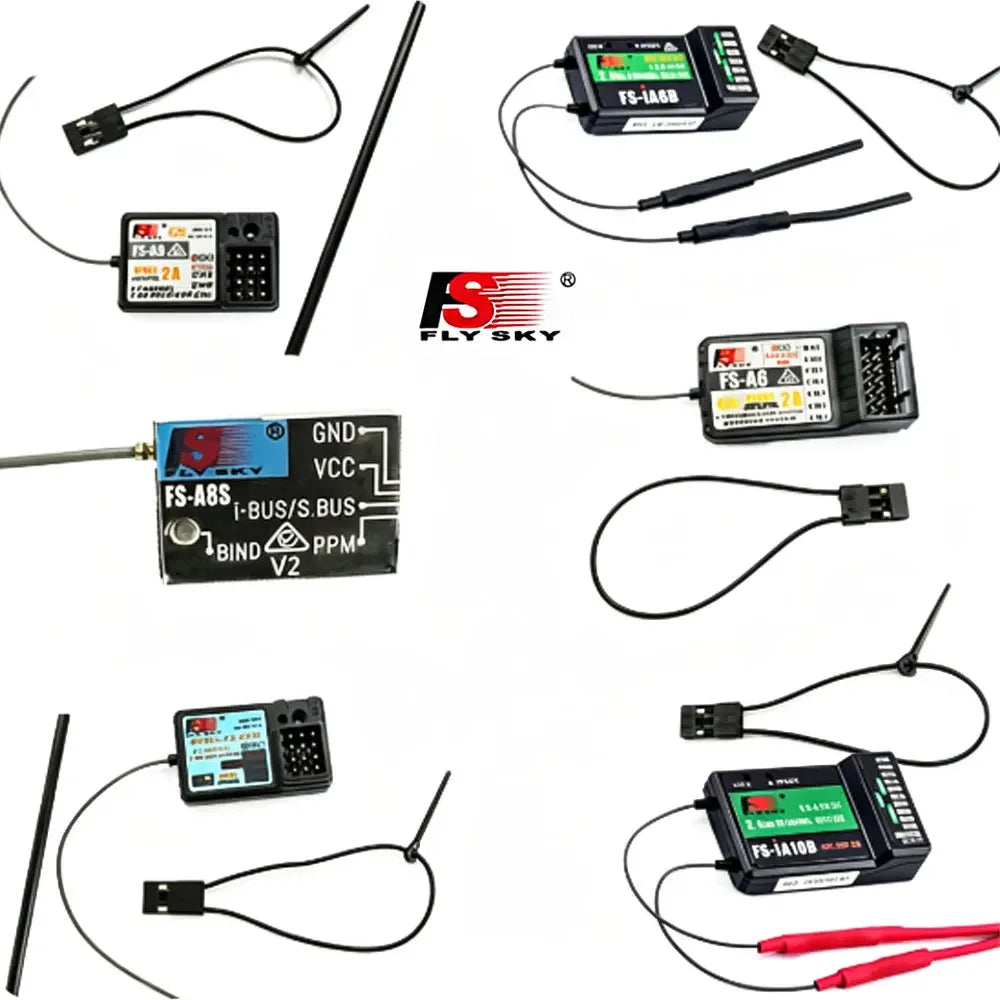 FlySky Receiver FS-iA10B FS-iA6B FS-iA6 FS-A8S A6 A3 FS-GR3E R6B X6B Compatible with FS-i6 I10 CT6B T6 TH9X Transmitter RC Parts