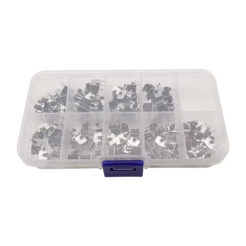 1Box 6x6mm 12x12mm Tactile Tact Push Button Mini Micro Switch Kit PCB Momentary Self-reset Switches DIP 2Pin 4Pin ON/OFF