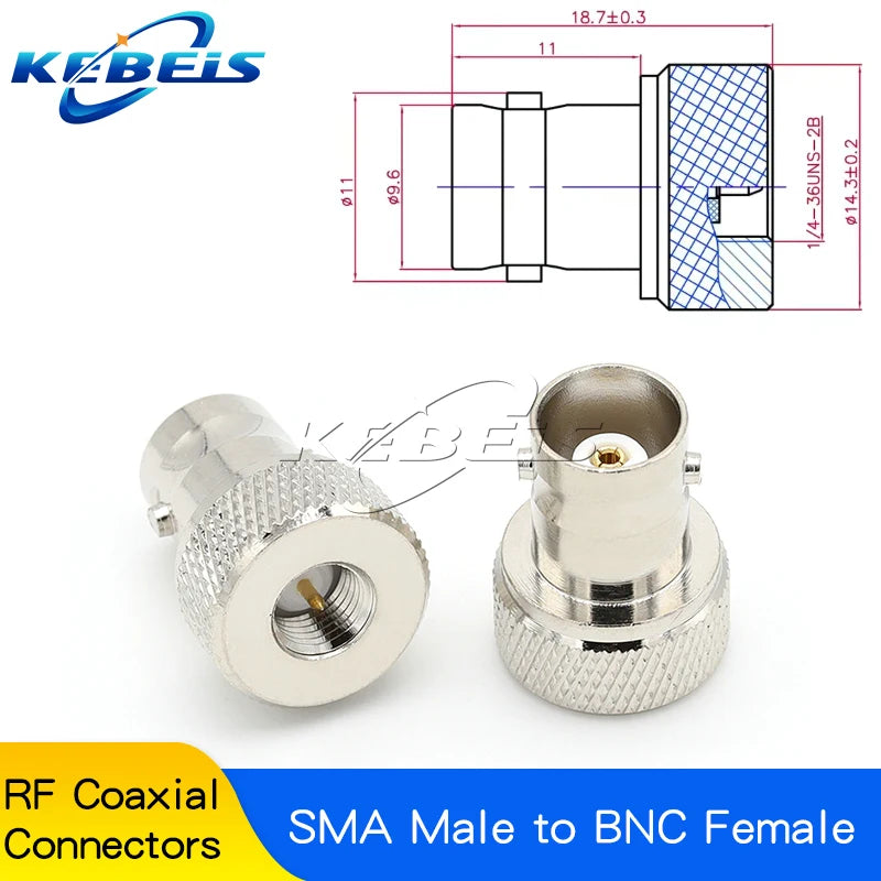 2PCS SMA Male Female to BNC Male Female Adapter SMA to BNC Connector for Wireless LAN Device, Coaxial Cable, Radio Antenna Adapt