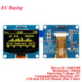 1.54 inch OLED Module 1.54” Display LCD Screen Resolution 12864 128x64 SSD1309 Driver Blue White Yellow 4Pin/7Pin IIC Interface