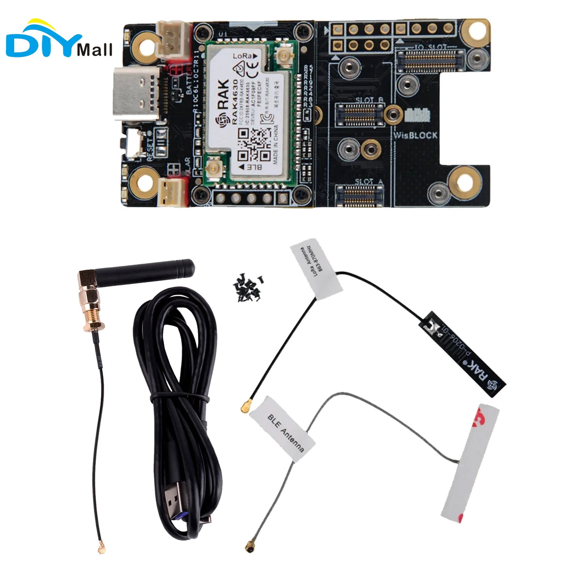 WisBlock Basic Starter Kit for Meshtastic RAK4631 LPWAN Wireless SX1262 LoRa Module with RAK19007 Base Board for DIY Enthusiasts