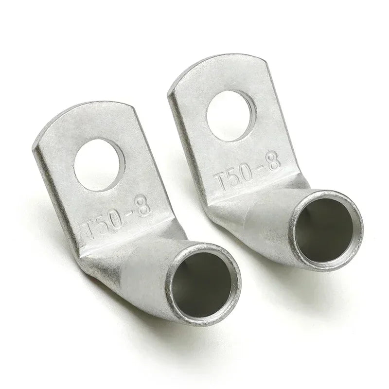 L-type Tinned Copper Wire Terminals 90° Right Angle Crimp Connectors M6 M8 M10 M12 for Automotive Electrical Wiring Connect Lug