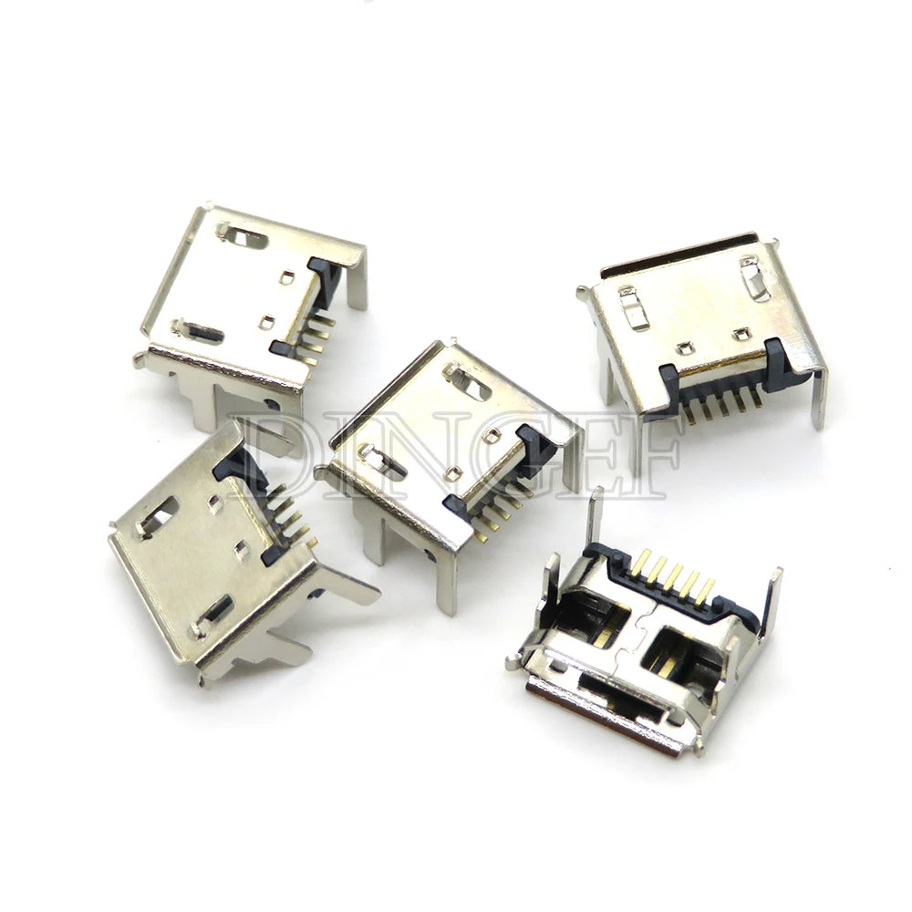 20PCS 5 Pin 10 Pin SMT Socket Connector Micro USB Type B Female Placement 12 Models SMD DIP Socket Connector