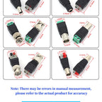 2PCS DC 12V Male Female BNC Connectors 5.5*2.1mm/2.5mm Welding-Free Power DC Plug Adapter Jack Sockets For LED Strip CCTV Camera