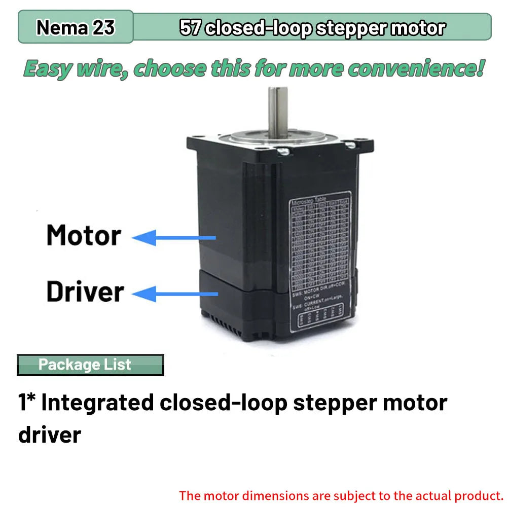 Nema 23 57 Stepper Motor Kit 1.2-3.2Nm Precise Encoder Motor Brake Motor Driver With Digital Display Closed/Open Loop Options