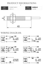 LJ8A3 Inductive Proximity Switch Sensor Switch M8 1mm 2mm NPN PNP 6-36V Open Close NO NC BX/BY/AX/AY/EX/DX/EZ/DZ Metal Switch