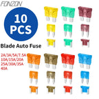 10PCS Car Fuse Blade-Type Automotive Fuses Standard & Mini & Low Profile Mini Fuse for Car 2A 3A 5A 7.5A 10A 15A 20A 25A 30A 3