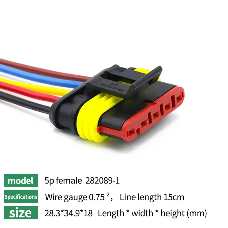 5/20/100 Sets 1/2/3/4/5/6 Pin Way Waterproof Electrical Wire Connector Plug 1.5mm Terminals 2Pin HID Plug Auto Xenon Lamp Plug
