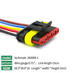 5/20/100 Sets 1/2/3/4/5/6 Pin Way Waterproof Electrical Wire Connector Plug 1.5mm Terminals 2Pin HID Plug Auto Xenon Lamp Plug