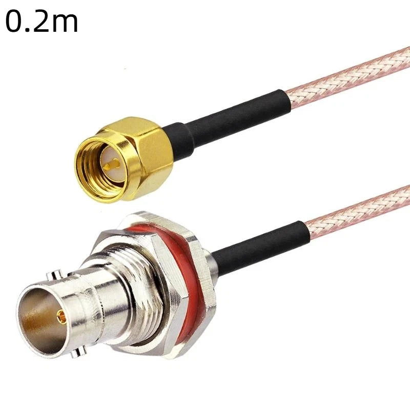 SMA to BNC Plug Adapter 1Pcs RP-SMA Male Female Plug with Nut Bulkhead Jack High Performance for CCTV Camera
