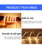 FOB COB LED Strip Lights 3mm 5mm 8mm 10mm 12V 24V Flexible Dimmable LED Tape Easy Install Cuttable 3000K 4000K 6000K LED Tape
