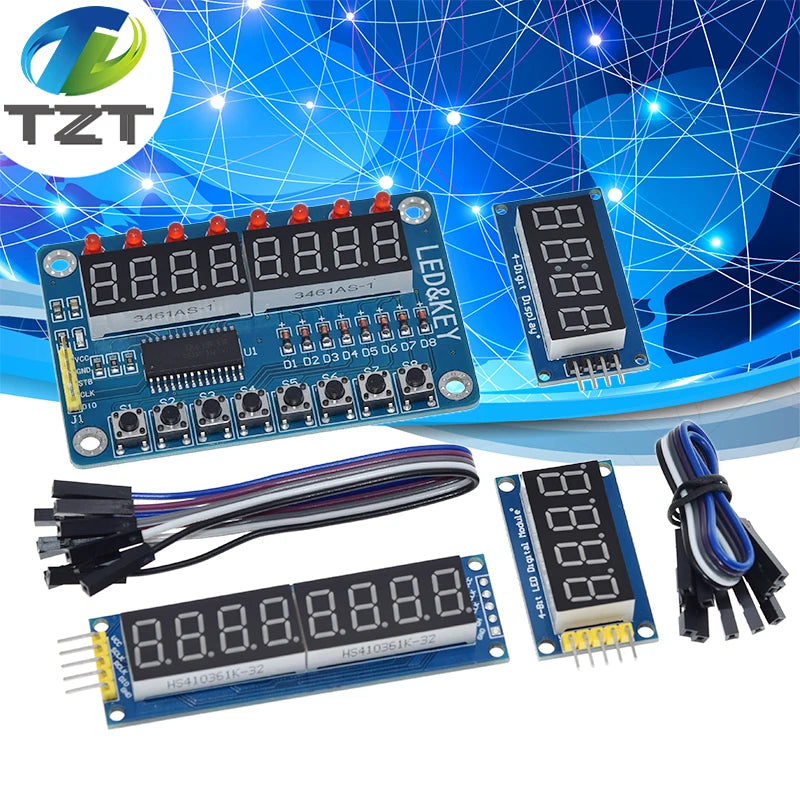 TM1637 4 Bits / TM1638 / 74HC595 8 bit Digital LED Display Module 7 Segment 0.36Inch Clock RED Anode Tube Four Serial Driver