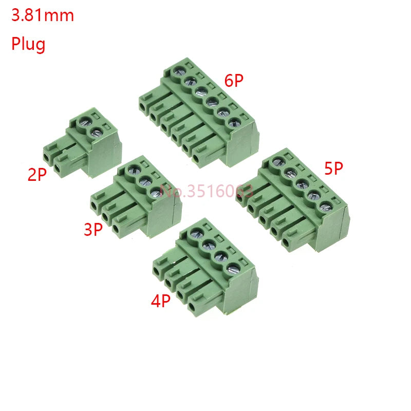10PCS 2.54/3.81/5.08MM 2EDG 15EDG 2/3/4/5/6/7/8 Pin Screw Terminal Block Connector Pitch Plug+Straight/Curved Needle Pin Socket