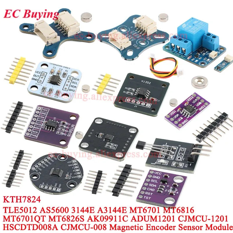 5Pc/1pc AS5600 Magnetic Encoder Module TLE5012 MT6701 MT6816 MT6826S AK09911C KTH7824 3144E Sensor Induction Control Door Switch