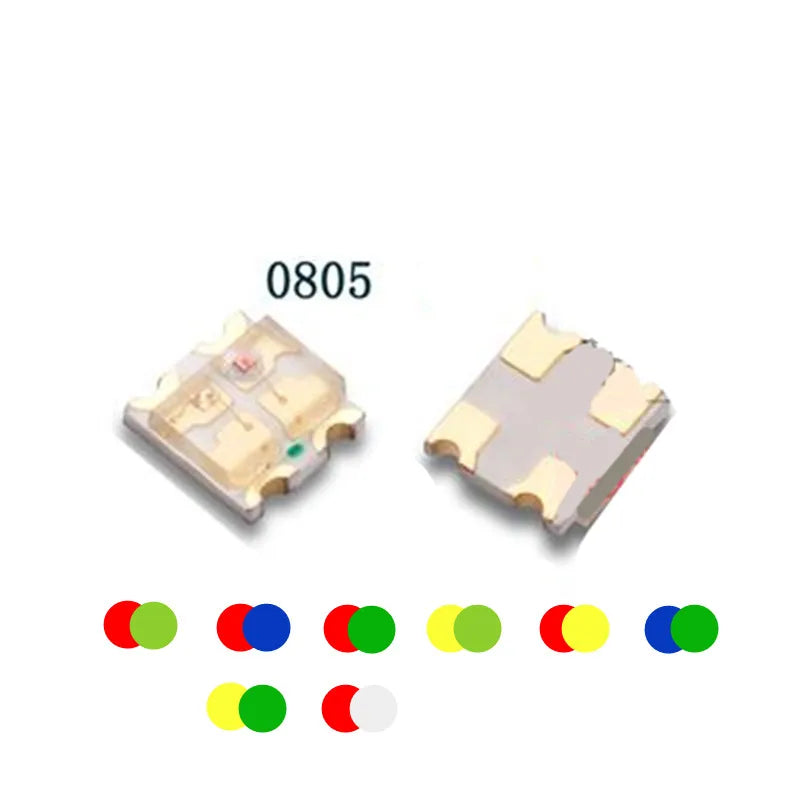 0805 Bicolor SMD LED, R(Red)+yellow-green, Red-blue, Red+true-green, Y(Yellow)+yellow-green, Red-yellow,Lamp Beads 1.6*1.5MM