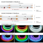 FCOB SPI RGBW IC LED Light Strip WS2814 Addressable 784 LED Dream Color 10mm DC24V SK6812 High Flexible FOB COB Lights RA90 IP30