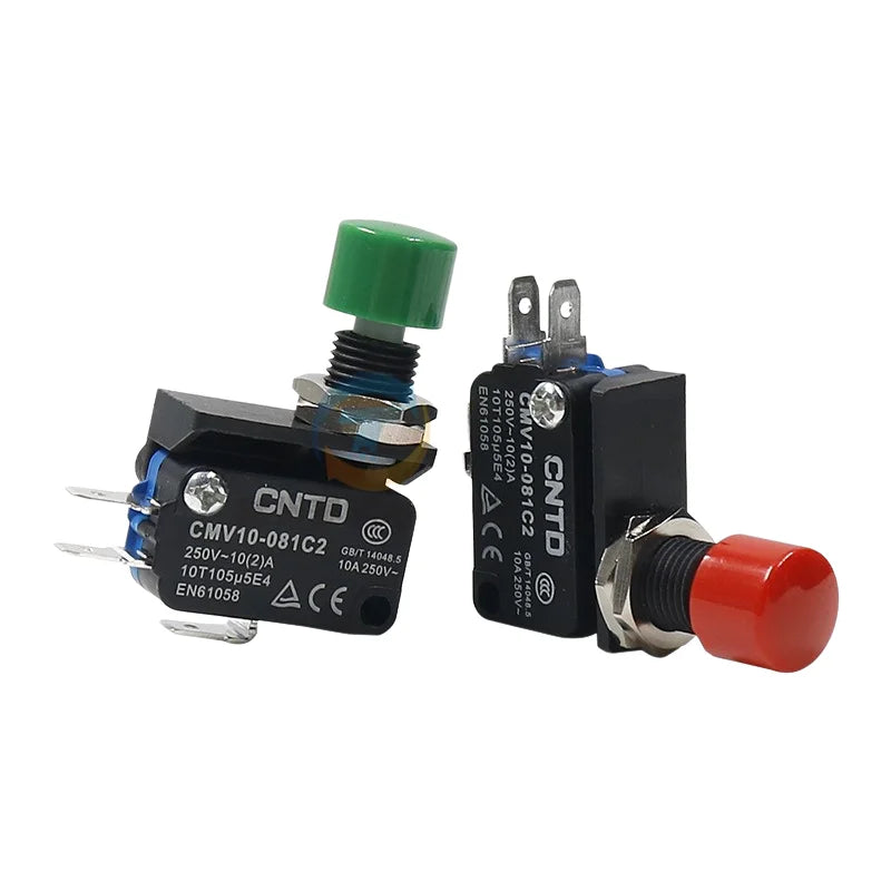 Micro Switch CMV10 081C, Short Roller Lever, Flame‑retardant Plastic Housing, Silver Contact, 1NO 1NC 16A 250VAC for Househ