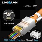 Linkwylan Cat7 Cat6 Cat5e UTP STP Pass Through Plug Network RJ45 Modular Connector 1.1/1.3/1.5mm Holes For Solid Stranded Cables