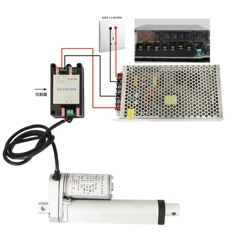12V 24V Stroke 150mm 200mm 250mm Linear Actuator 1000N Max Lift with Mounting Brackets IP54 Waterproof Linear Motion Actuator