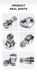 16/19/22mm LED Flash Buzzer 12V 24V 220V Intermittent Sound Alarm Indicator Light Signal Lamp Flash metal Buzzer Waterproof IP65