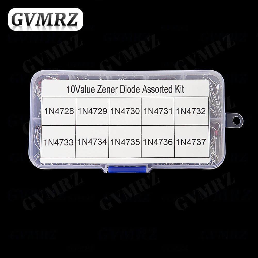 200Pcs 1W Zener Diode Assortment Box Kit 1N4728 1N4729 1N4730 1N4731 1N4732 1N4733 1N4734 1N4735 1N4736
