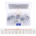 1/8W 1/4W 1/2W 1W 2W 3W 5W  5% 0 Ohm-10m ohm Carbon Film Resistor Assorted Kit With box 1K 2K 5.1K 10K 47K 100K 220K 470K 3M 10M
