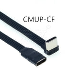 5CM 10CM 30CM USB 2.0 Type-C Flat Cable Extension FPC Cable USB 2.0 USB-C 90° Up/Down Angled Plug 5CM-1M