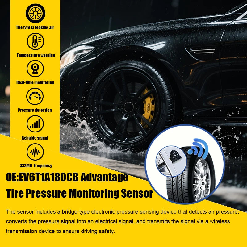 1/4PCS Tire Pressure Monitoring Sensor TPMS EV6T-1A180-CB For Ford F-150 Focus Ecosport Ranger Compatible With EV6T1A180CB