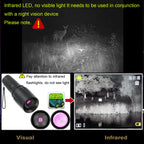 Professional Focus Night Vision Hunting Torch, Tactical Infrared Radiation Zoomable LED Flashlight, IR 850nm, 940nm, 10W