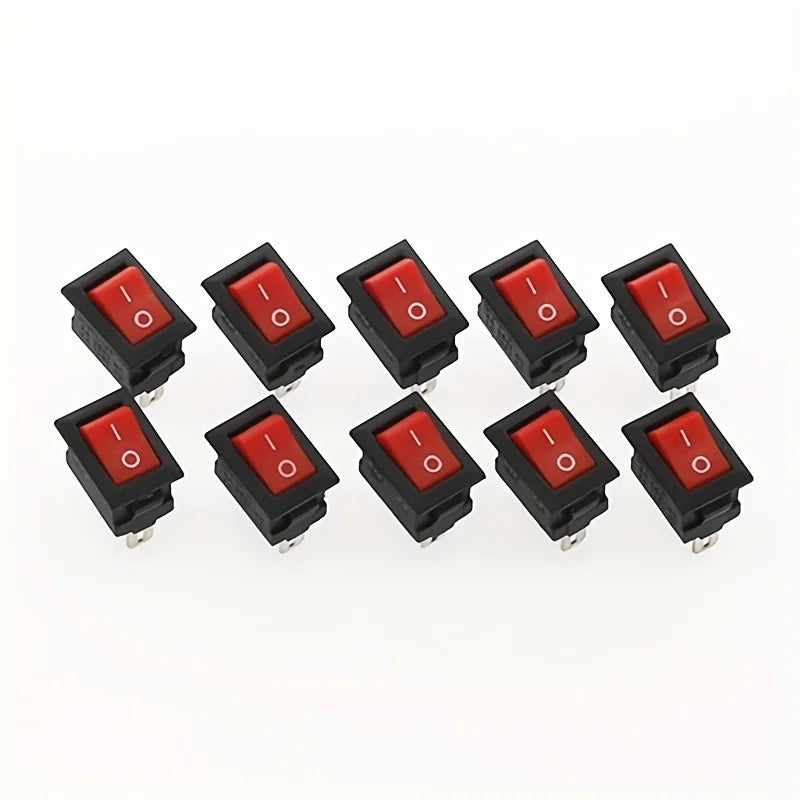 10 PCS/Lot 2 Pin 12V Car Boat Round Dot Light ON/OFF Rocker Toggle Switch Tool Black