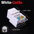 For RJ45 Module Coupler Ethernet Module Female Jack Wall Adapter RJ45 Cat6/Cat5e Ethernet Keystone Jack No Punch-Down Tool-Less