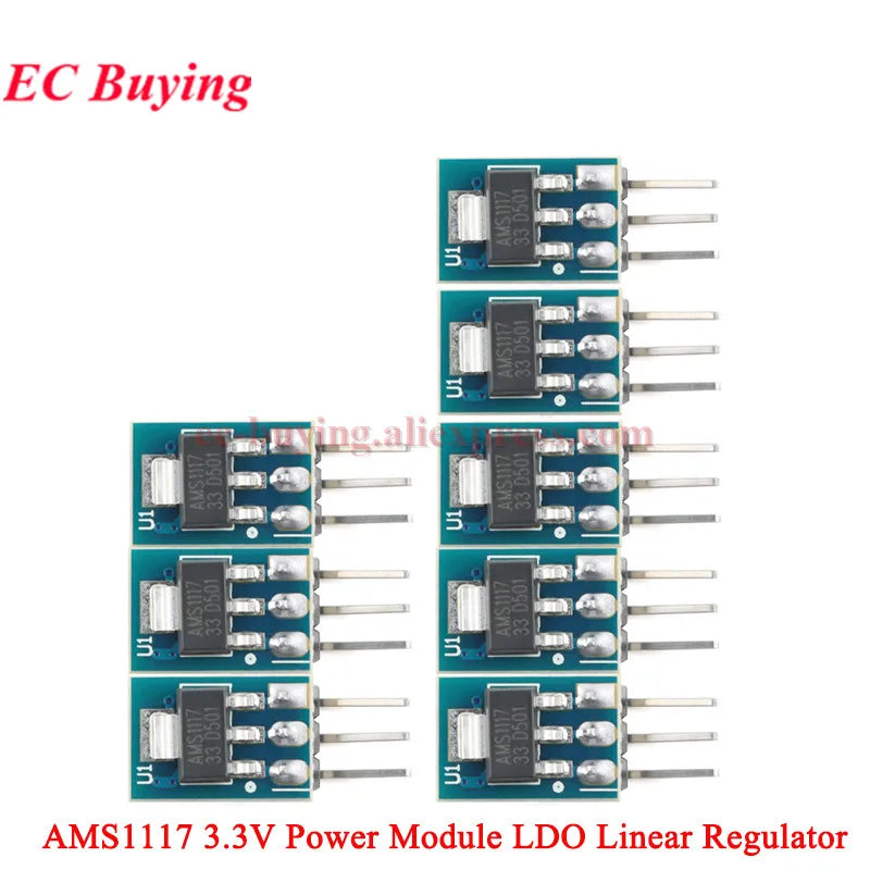 100Pcs/1pc AMS1117 3.3V 5V Power Supply Module AMS1117-3.3 AMS1117-5.0 LDO Linear Voltage Regulator Board 800mA PCB
