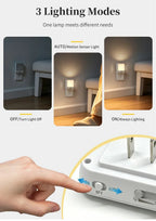 Motion Sensor Plug in Night Light 5 Brightness Dimmable LED Lamp for Bedroom Hallway Stairs Lighting 100-240V