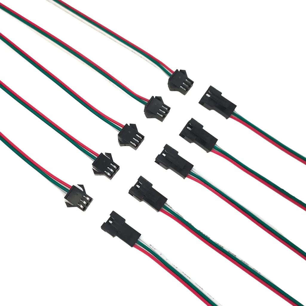 5/10/20 Pairs 3 Pin JST SM LED Connector 15cm 22AWG Male Female Connector for WS2812B WS2811 CCT LED Strip