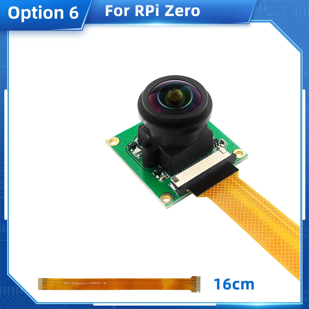 Raspberry Pi Camera 175 Degree OV5647 Sensor 5MP Cameras Module Wide Angle Fisheye Lens for Pi 5 / 4B / 3B+ / 3B / Zero 2 W 1.3