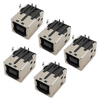 5Pcs USB Type B Female Socket Printer Data Interface Connector Repair Jack Port Right Angle 4Pin PCB DIP USB B Soldering Adapter