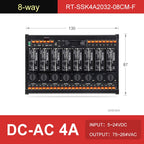 ENMG AC Inline 2 4 6 8 10 12 16-Way Solid State Relay Module RT-SSK Non-contact DC PLC AC Amplifier Board 5-24V Fuse Protections