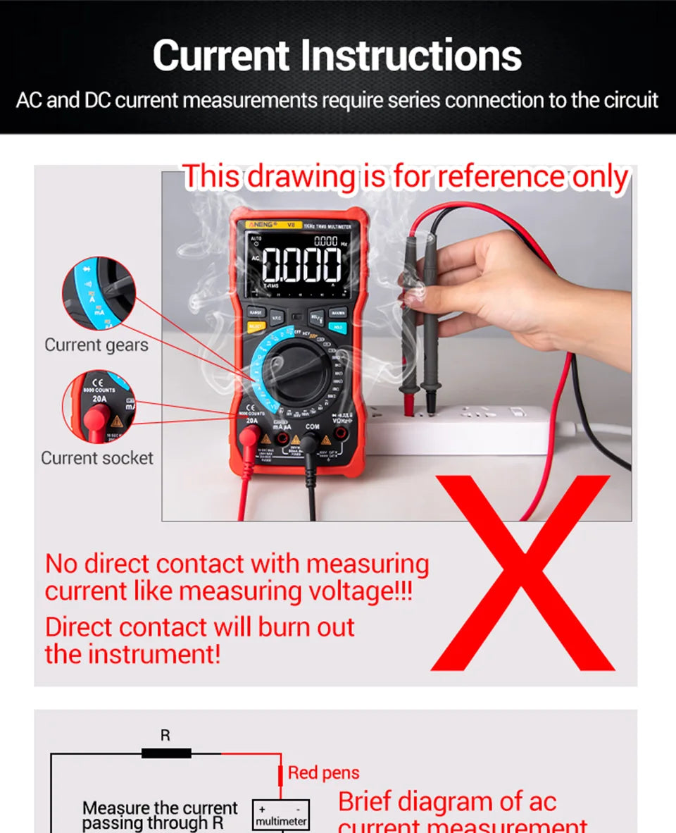 ANENG SZ01/SZ02 Diode Tester Professional Digital Multimeter True RMS Smart AC/DC Current Voltage Auto Range Multimetres Tools