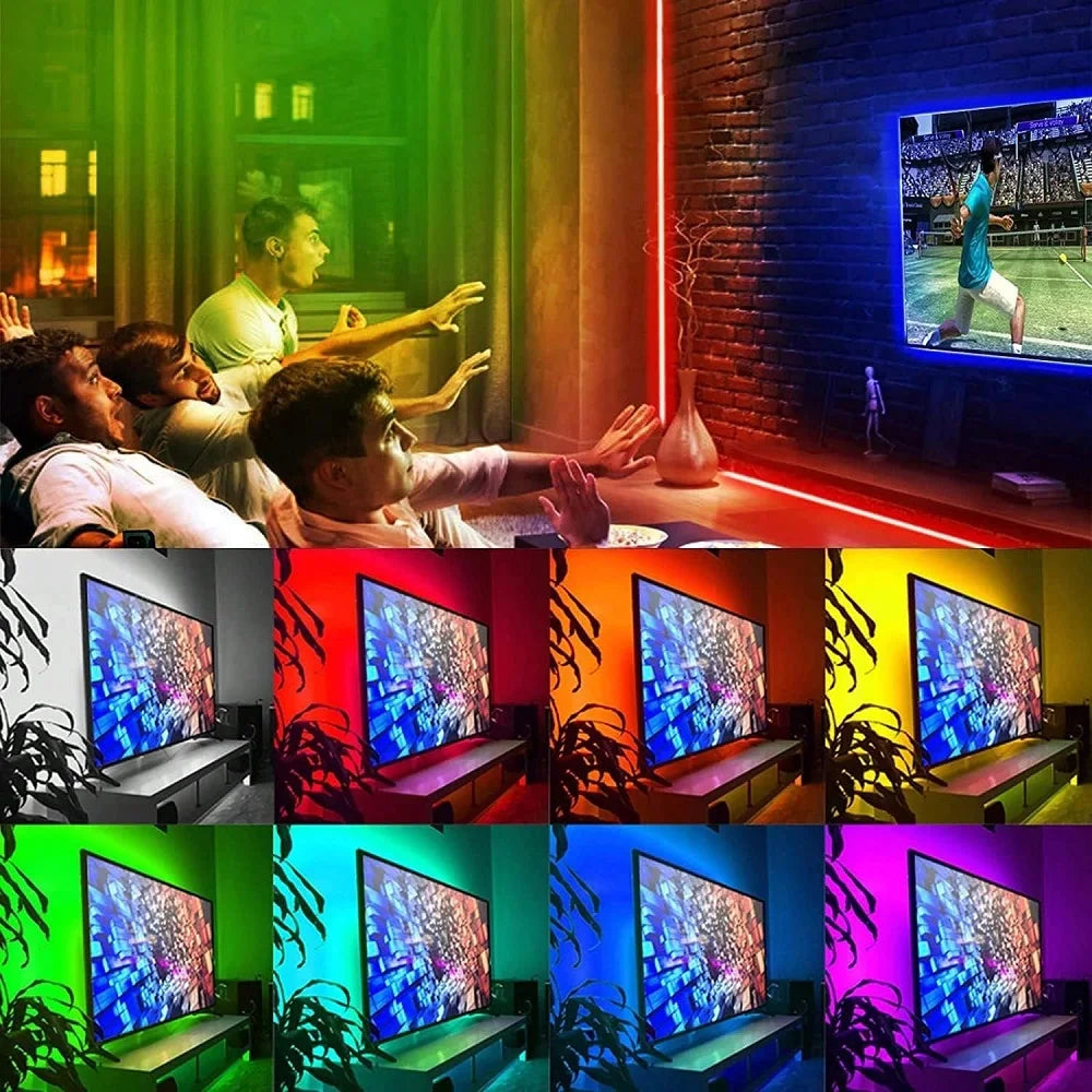 RGB LED Strip Lights TV Backlight APP Music Sync USB 5V Led Light Luces Led Diode Flexible Ribbon Tape For Room Party Decoration