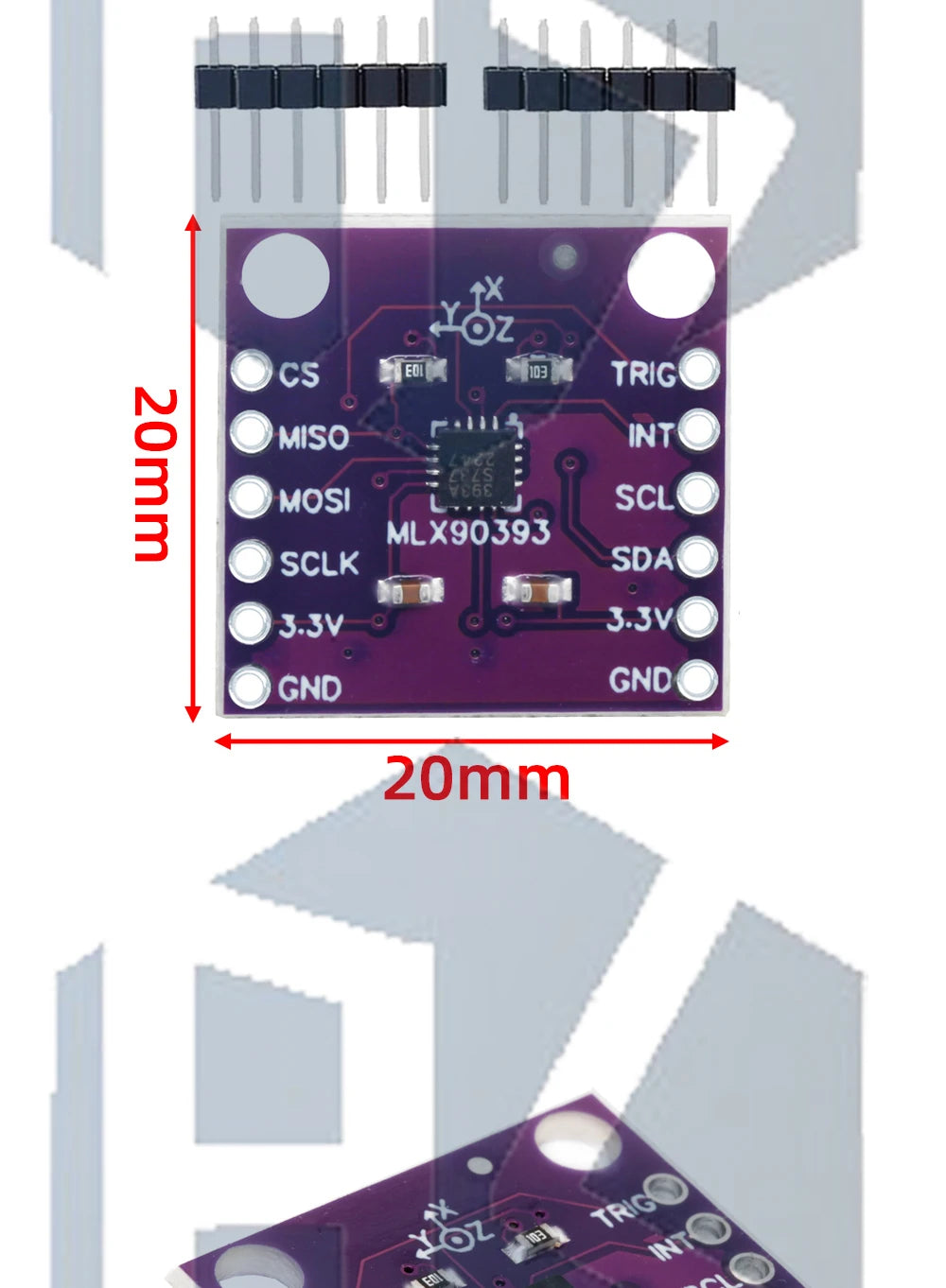 MLX90393 three digital Hall sensor 3D position of the rotational angular displacement Sensor Board Contactless for arduino