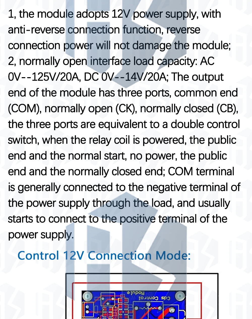 BS XH - M131 DC 5V/12V Photoresistor Relay Module - 10A Light Control with Automatic Brightness Detection