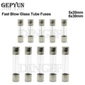 10PC 5*20mm 6*30mm Fast Blow Glass Tube Fuses 5x20mm 6x30mm 250V 0.5A 1A 2A 3A 4A 5A 6A 8A 10A 15A 20A 25A 30A 0.75A AMP Fuse